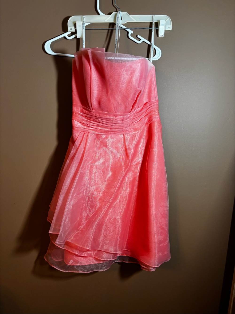 Women’s Coral Strapless Party Dress